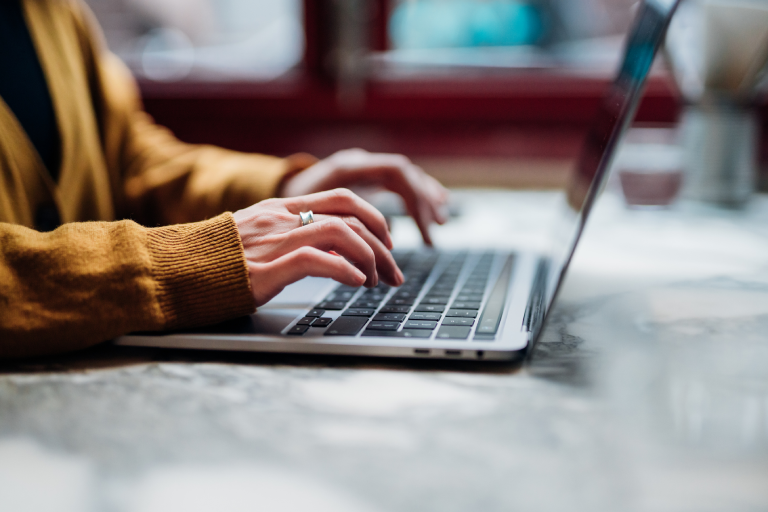 Person using a laptop